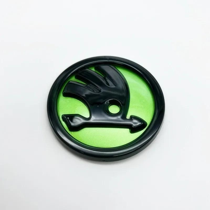Car Sticker 2025 New 80/90/100mm 3D logo Car Front Bonnet Grill Rear Trunk Emblem Badge Sticker For Skoda Fabia Rapid Superb Oct
