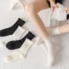 Women's White Lace Mid-Tube Socks with Wooden Edge - All-Season Mary Jane Style, Perfect for Spring and Autumn with JK Japanese Design.