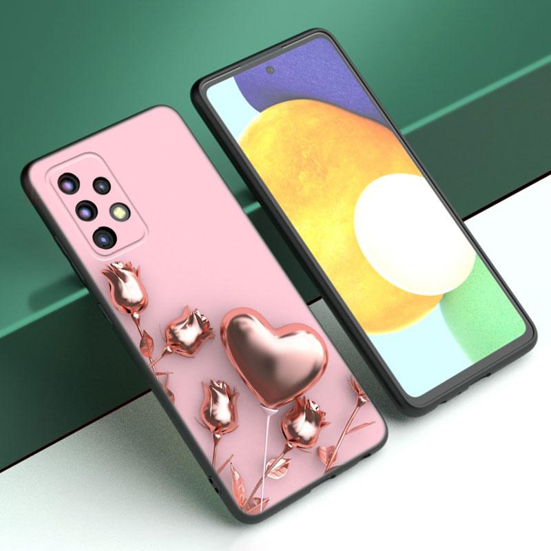 Чехол для телефона в стиле розового золота с любовью для Samsung A04 A21 A30 A50 A52 S A13 A14 A22 A23 A32 A53 A73 5G A11 A12 A31 A33 A51 A70 A71 A72