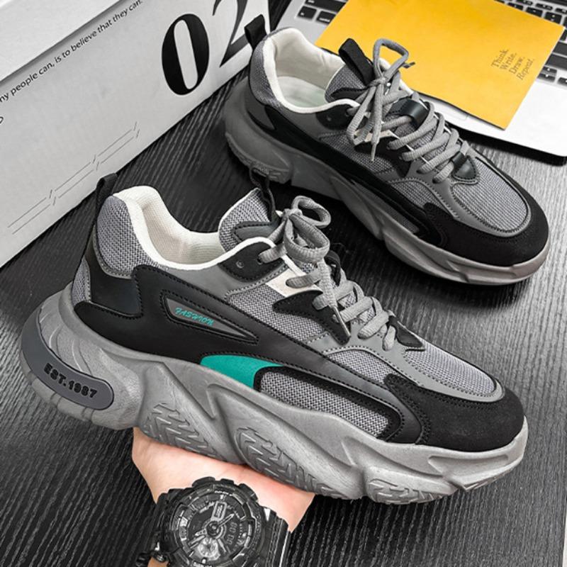 Кроссовки Chunky Sneaker мужские удобные дышащие кроссовки для бега для мужчин 2025 года трендовая повседневная обувь на шнуровке обувь для скейтбординга вулканизированная обувь