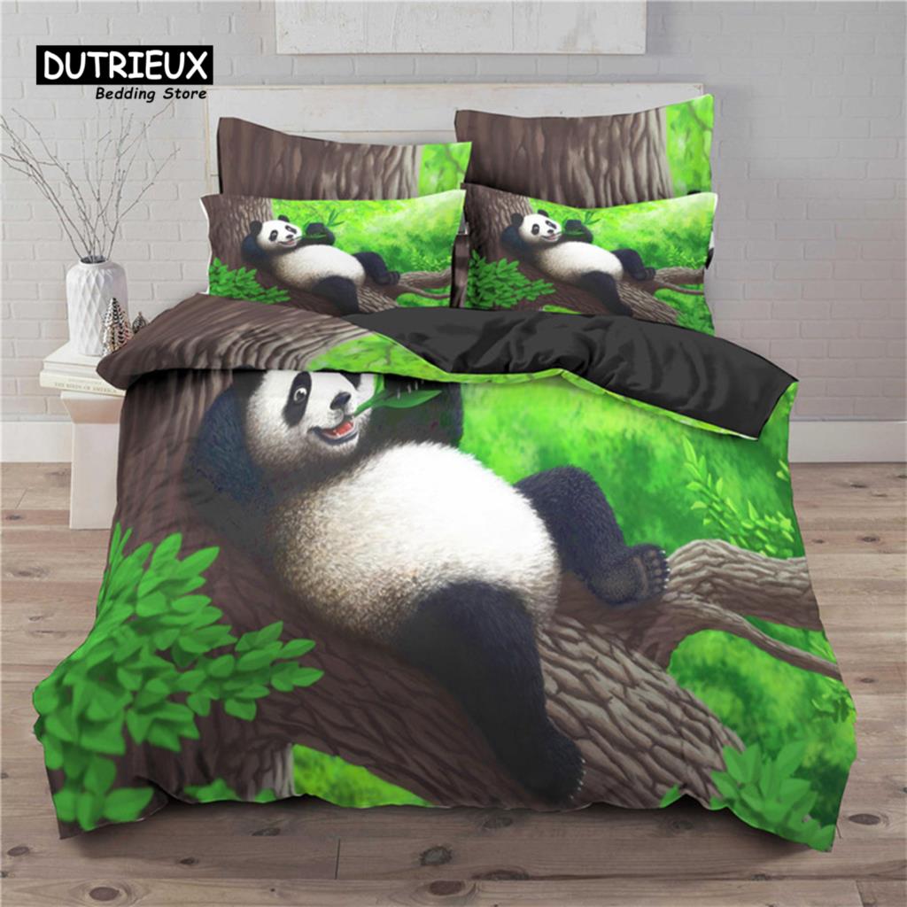 Детский милый комплект постельного белья с животными Твин Кинг для мальчиков девочек подростков 3D принт панды пододеяльник микрофибра пододеяльник декор спальни