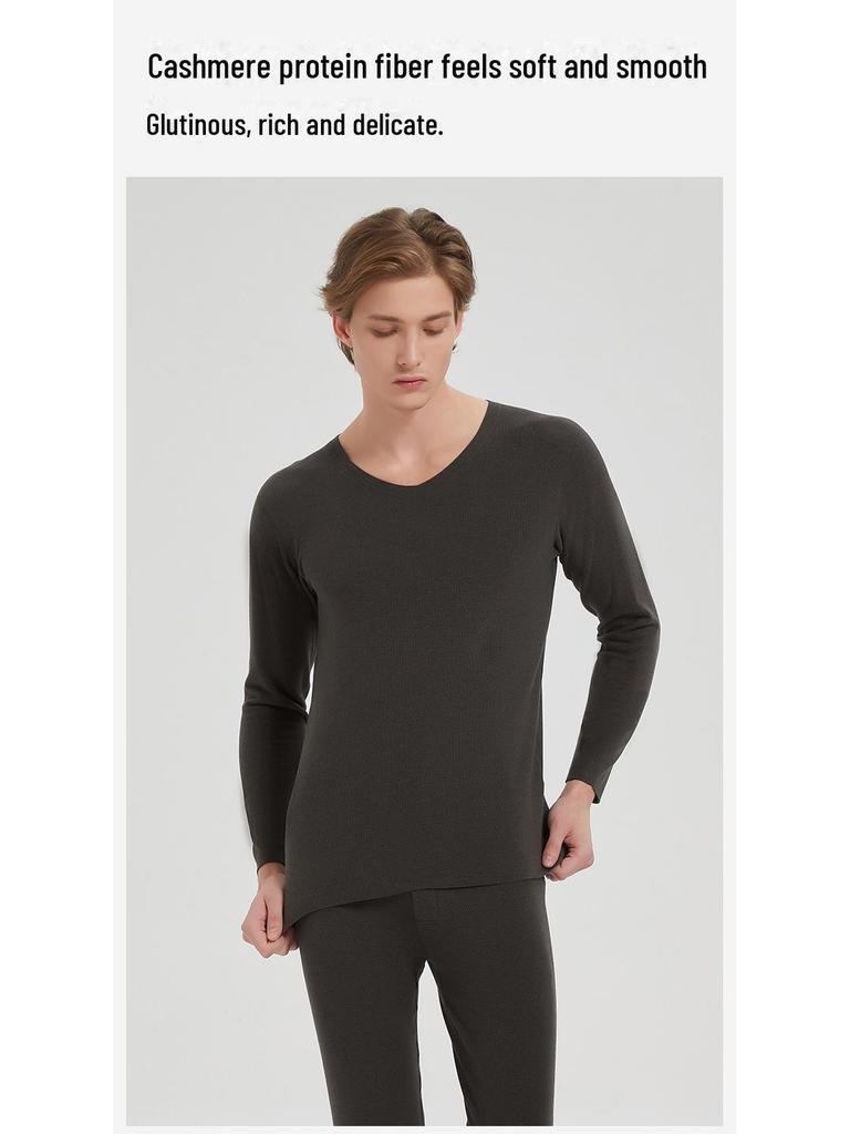 Men's Acrylic Thermal Underwear Set: German Velvet A-Type, Thick, Warm for Autumn and Winter.