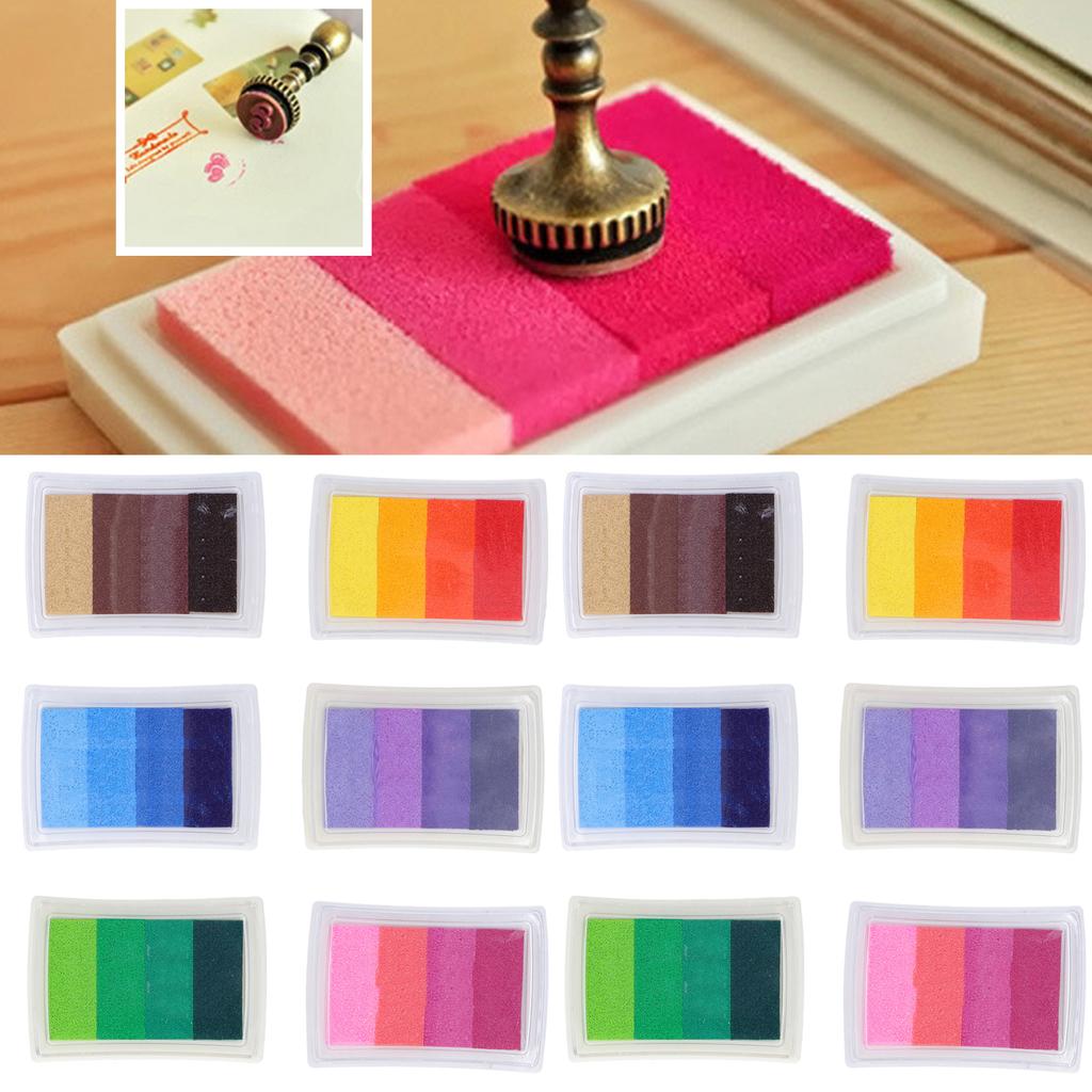 12 шт. 4 цвета градиентные чернильные подушечки набор красочные поделки для открыток подарочные подушечки для штампов