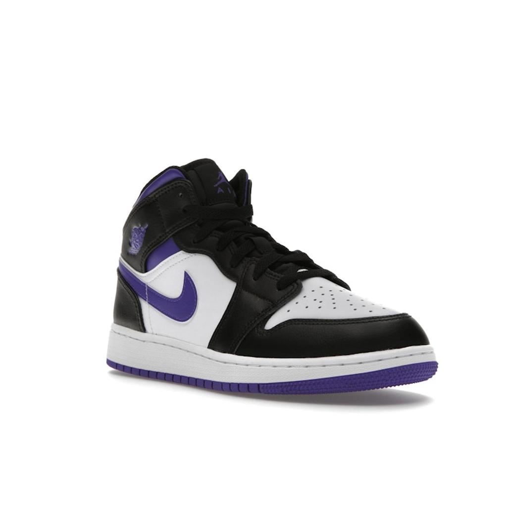 Кроссовки Air Jordan 1 Mid GS Dark Iris Purple Black White 554725-095