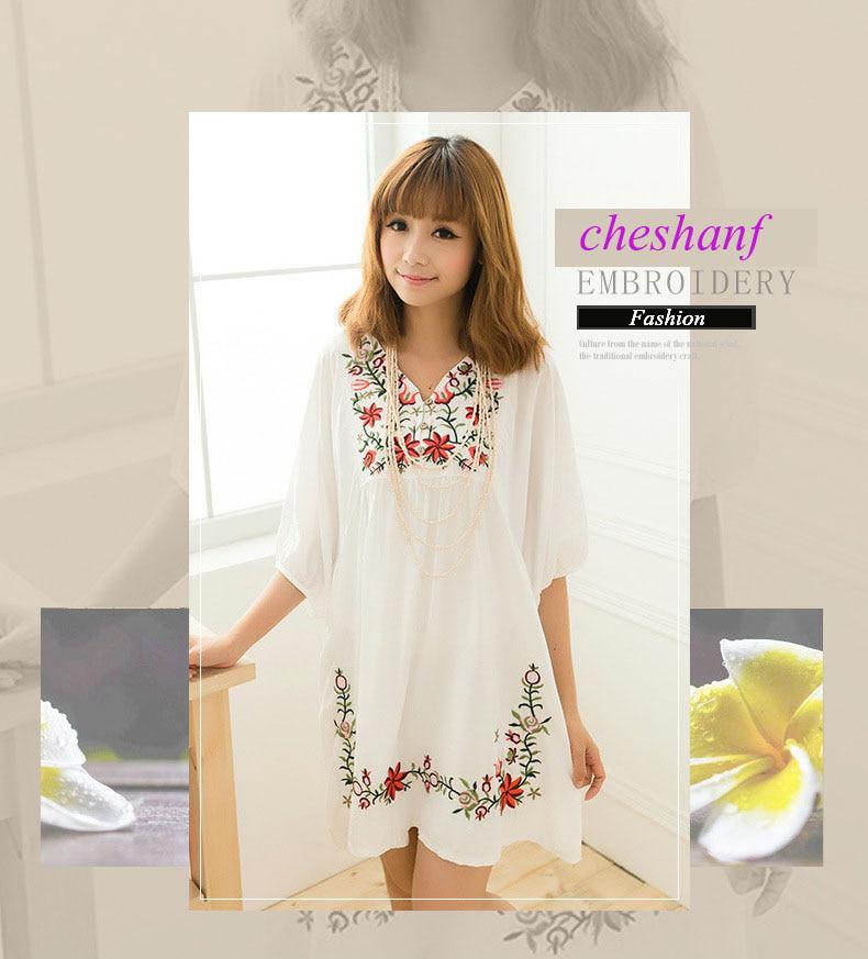 Летняя женская мексиканская крестьянская блузка с цветочной вышивкой, винтажная этническая туника, шикарные топы в стиле хиппи в стиле бохо
