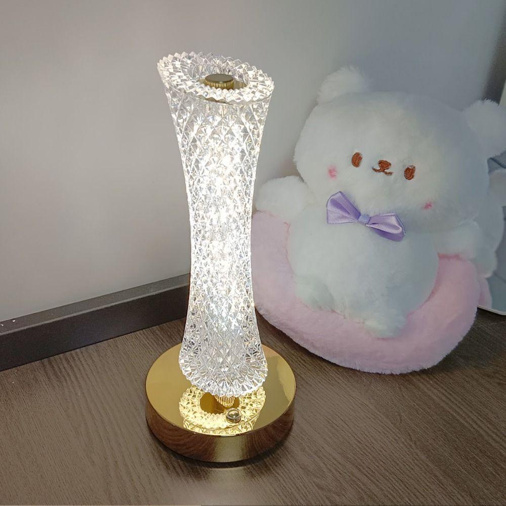 High-End Dimmable Crystal Table Lamp Adjustable Soft Lights Acrylic Night Light Touch Control Ornaments LED Desk Lamp Home Decor