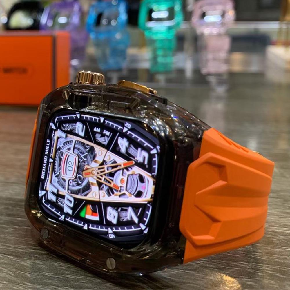 Прозрачный комплект для модификации для Apple Watch Ultra 3 2 49 мм Серии 11 10 46 мм 42 мм Ремешок из ПК+ТПУ для Iwatch 9 8 7 45 41 мм 40 44 мм