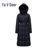 Yalu EW Women's Fashion Button-Front Loose Long Goose Down Puffer Jacket