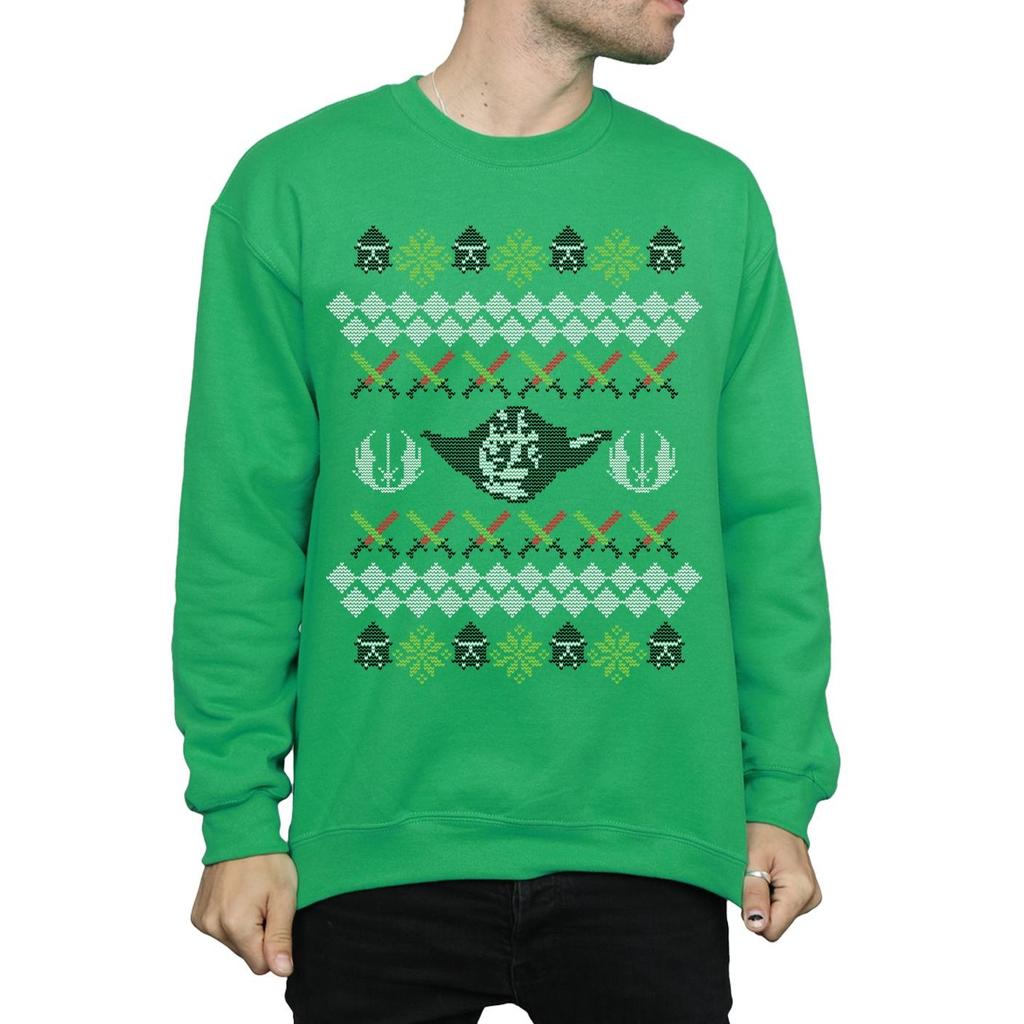 STAR WARS Мужская рождественская толстовка Yoda Fair Isle