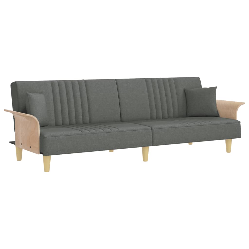 Dark Gray Fabric Sleeper Sofa with Armrests