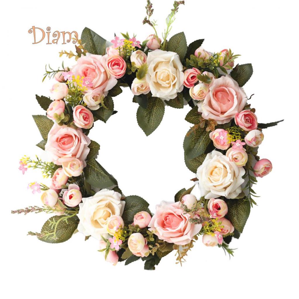 Elens Store Artificial Rose Flower Wreath Window Door Decoration Ornament Showcase Garland