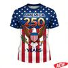 США 250-летие Памятная футболка с коротким рукавом Повседневная Подходит для спорта