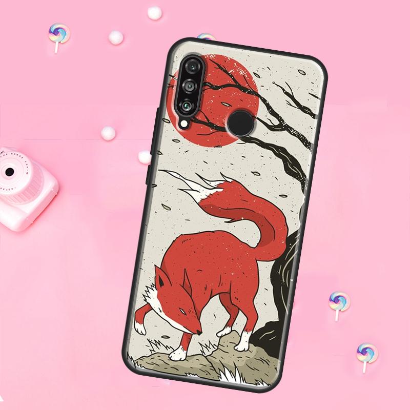 Чехол в японском стиле с лисой для Huawei Nova 12i 7i 8i 11i 12s Y73 Y70 Y90 Y60 Y72 Y61 Y91 9 10 SE P30 Pro P40 Lite