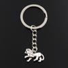 Fashion Keychain 15x22mm 3D Animal Lion Silver Color Pendants DIY Men Jewelry Car Key Chain Ring Holder Souvenir For Gift