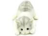 Realistic Cat Plush Toy Made In 58cm Gray Eyes Japan, (Tiger L, Open)