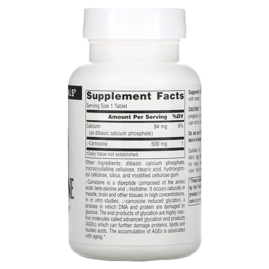 L-Carnosine, 500 Mg, 60 Tablets