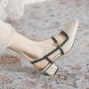 Мода 2025 Новые туфли на каблуке Каблук Женская летняя обувь Квадратный носок Женская обувь Необычный каблук Босоножки Женские сандалии Женская обувь