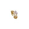 Real Gold Light Luxury Butterfly Zircon Ring Opening Adjustable Simple Jewelry Japanese Ring Couple Ring