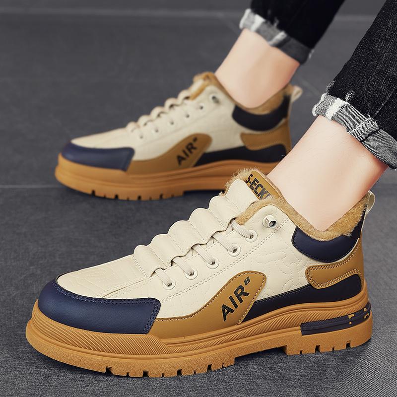 Роскошная зимняя обувь, мужские повседневные кроссовки, очень теплые плюшевые зимние ботинки для мужчин, обувь для тенниса, скейтборда, обувь с высоким берцем