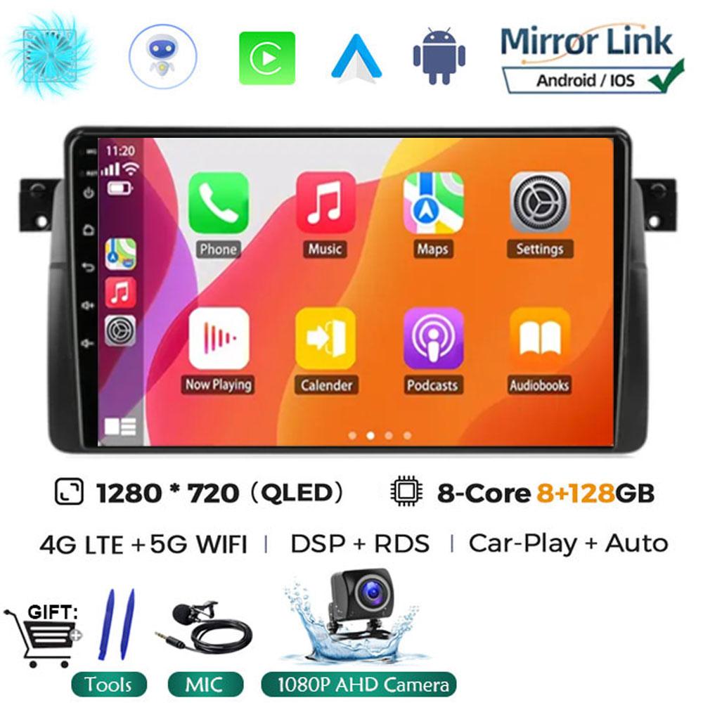 Android 14 Carplay WIFI+4G для BMW E46 M3 1998-2006 Автомобильный Радио Мультимедиа Видео Плеер Стерео GPS DPS Головное Устройство 360 Камера BT