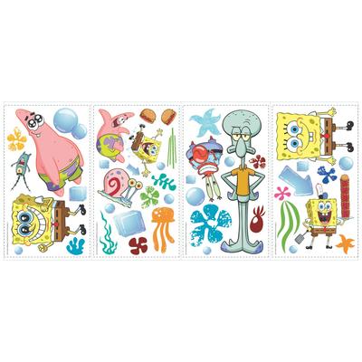 RoomMates RMK1380SCS Наклейка на стену Spongebob Squarepants, отклеивающаяся и приклеивающаяся