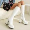 8/Autumn and Winter New Women's High Heel Long Boots Fashion Waterproof Platform Thick Heel Solid Color Large Size Boots