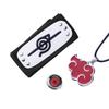 3Pcs/Sset Naruto Akatsuki Itachi Payne Red Cloud Necklace Ring Rebellion Ninja Guard Forehead Kids Gift