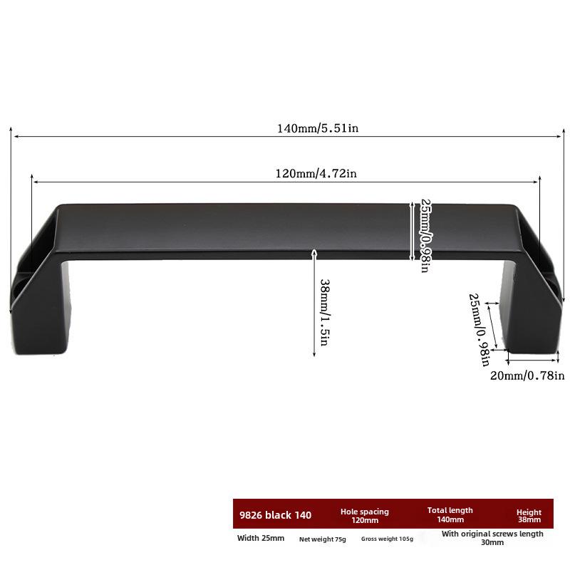 Черная прочная металлическая ручка для амбарных дверей для деревянных или раздвижных дверей