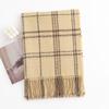 New Korean Style Sweet and Warm Faux Cashmere Scarf Checkered Student Couple Winter Thickened Warm Scarf