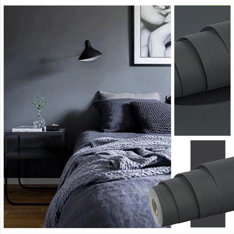 Solid Color Self-adhesive Simple Warm Bedroom Living Room Decor Waterproof Background Wall Paper Furniture Renovation