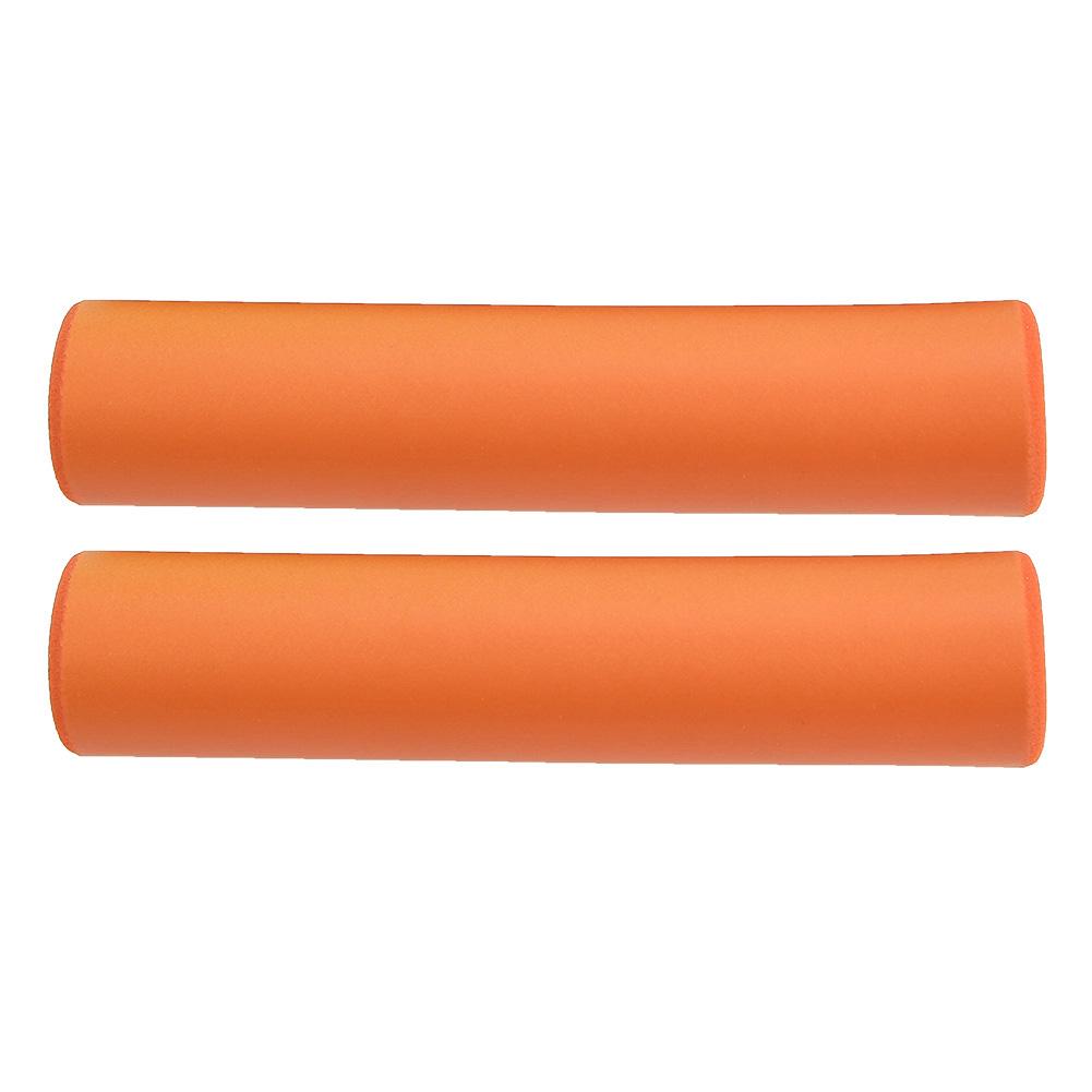 1 Pair Bicycle Handlebar Grips Anti skid Shock Proof Silicone Bike Grip With End Plugs Orange