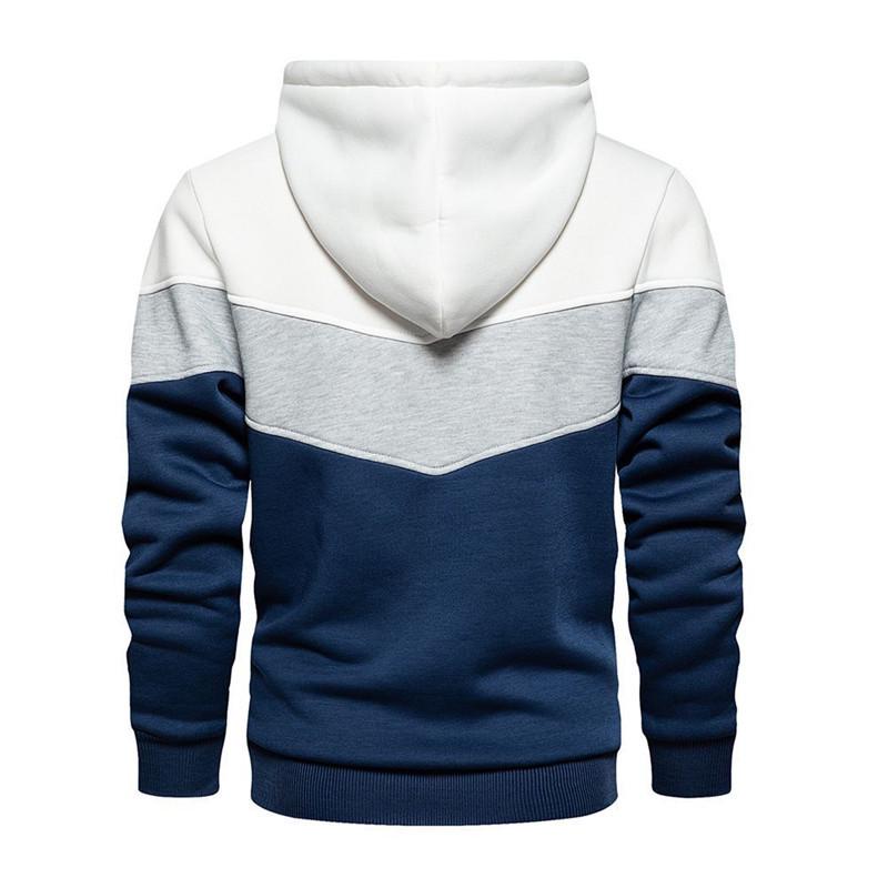 2024 Spring & Fall Color Block Casual Pullover Hoodie with Side Pockets for Men
