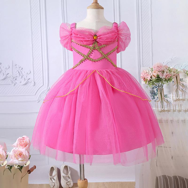 2-10Y Girls Princess Cosplay Aurora Cinderella Mermaid Dress Kids Costume Fancy Clothes Birthday Carnival Party Ball Gown
