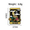 Colorful Moonlit Landscape Cartoon Brooch: Versatile Metal Pin for Backpack and Clothing Decoration