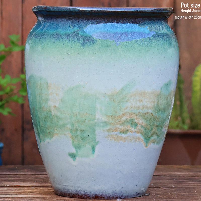 Большой Ручной Глиняный Керамический Цветочный Горшок – Дышащий Высокий Горшок для Суккулентов, Бугенвиллии, Стрелиции, Горшок из Фиолетовой Глины