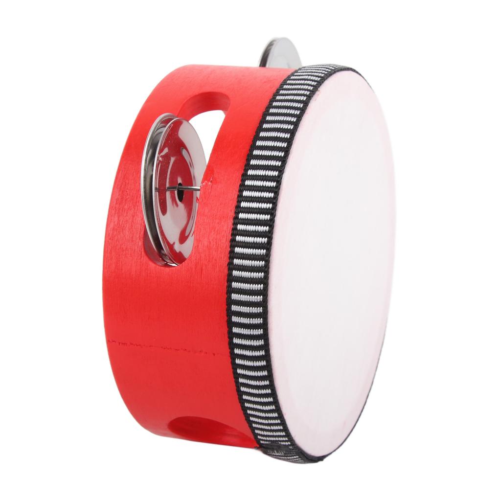 Деревянный тамбурин с колокольчиками, детский образовательный ударный музыкальный инструмент 4 дюйма