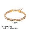 Fashion Bracelet Jewelry Bohemian Style Stainless Steel 18k Gold Plated Colored Zircon Inlay Bracelet for Women Gift