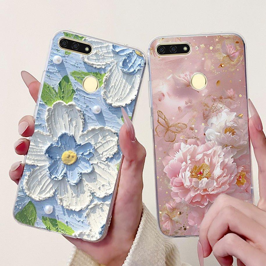 For Huawei Y6 2018 Case ATU-L21 ATU-L22 Cover Luxury Marble Butterfly Soft Silicone Phone Cover For Huawei Y6 Prime 2018 Carcasa
