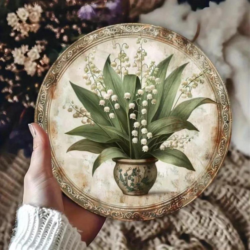 Ландыш Металлическая жестяная табличка Винтажный Домашний Кафе Деревенский Настенный Декор