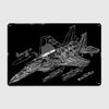 Mcdonnell Douglas F15 Eagl Металлическая табличка Настенная Паб Гараж Клуб Украшение Настенный декор Жестяная табличка Постер