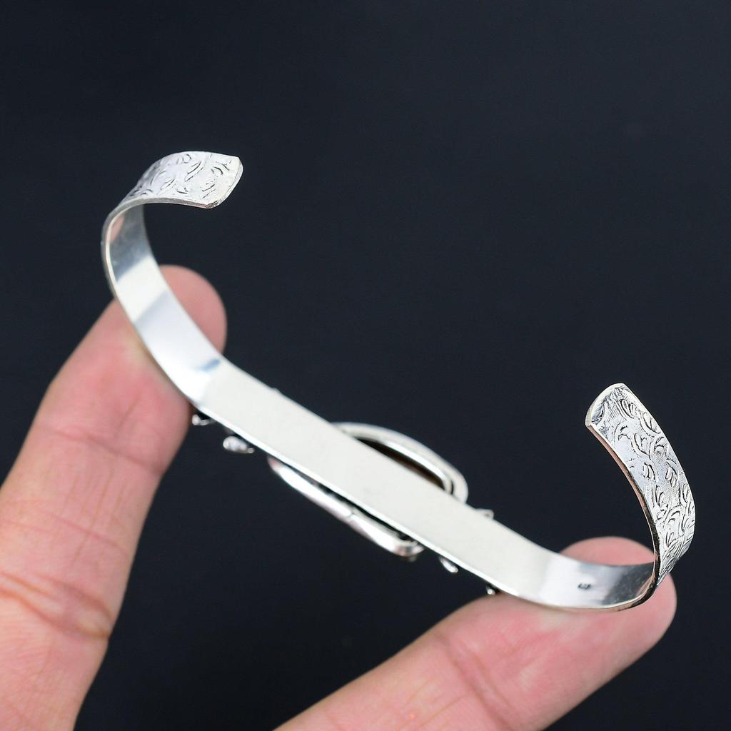 Easter Deal Sterling Silver Natural Multi Fluorite Flower Wedding Bangle Jewelry