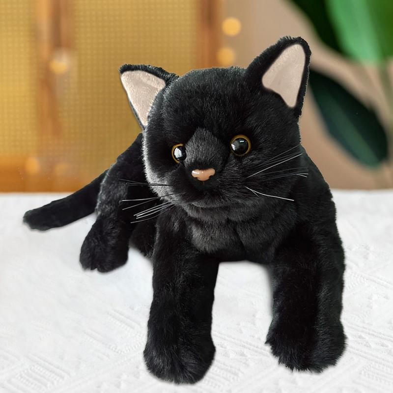 Плюшевая игрушка Черный кот Набитое животное Кукла Черный котенок Подушка Мальчики Девочки Мягкие игрушки Детские подарки на день рождения Милая плюшевая игрушка
