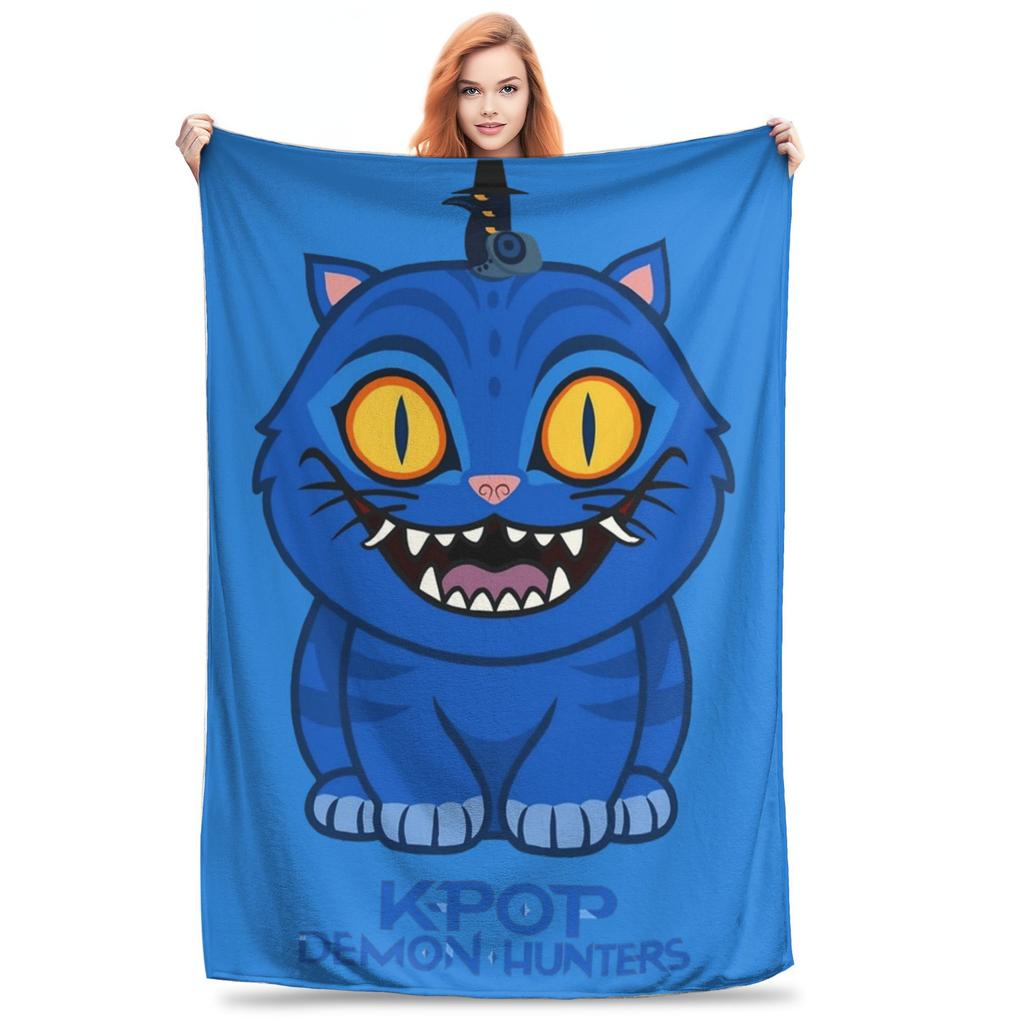 Crouching Tiger, Hidden Bird, Kpop Demon Hunters Flannel Blanket Winter Soft Durable Throws for Students Decor Sofa Bed Cover