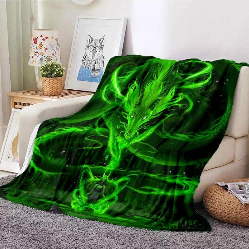 Colorful Dragon Blanket Dragonsoft Plush Blanket, Flannel Blanket Throw Blanket For Living Room Bedroom Sofa Cover