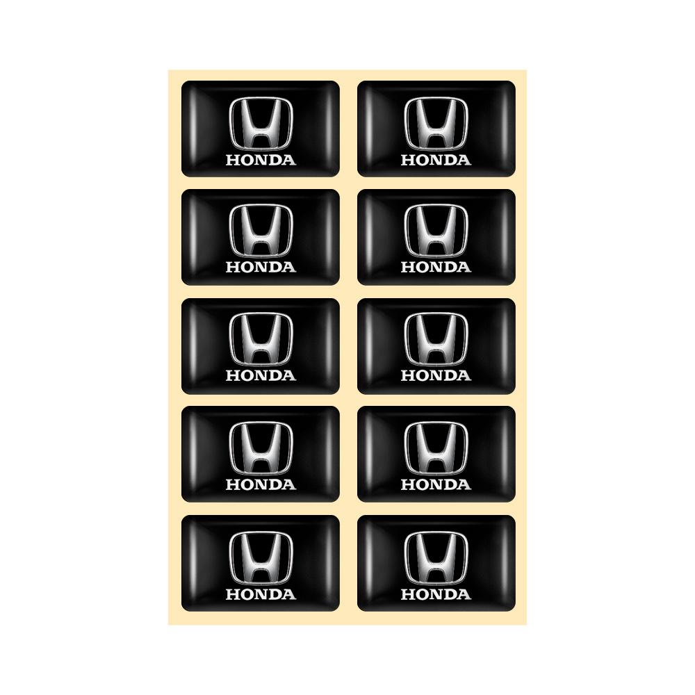 LUP1 10pcs Car Emblem Stickers Epoxy Drop Glue Badge Decoration Decal For Honda Accord Fit CIVIC Mugen XRV CRV CITY VTEC Jazz Odyssey