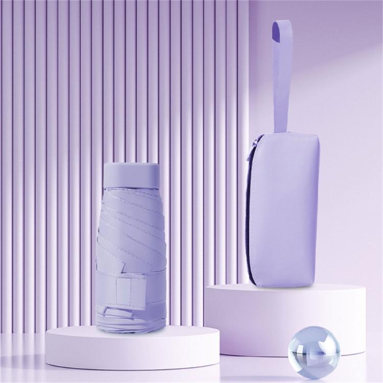 Small Rain and Sun Umbrella Pocket Size Rain Cover with Storage Box Foldable