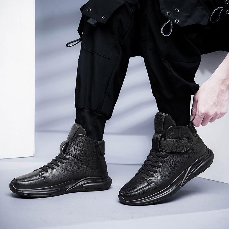 Модные новые мужские кроссовки 2024 года, кожаные спортивные мужские повседневные утолщенные ботинки, износостойкие ботинки для ходьбы на открытом воздухе на осень-зиму