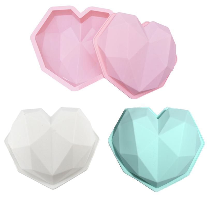 Big Diamond Heart Silicone Form Big Love Heart Cake Fondant DIY Mould Торты Mousse Chocolate Decorating Tools Soap Forms