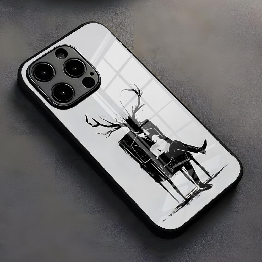 Чехол для телефона HANNIBAL Для IPhone 17 Pro Max 16 15 14 Pro Max 13 11 X Xs Xr 8 7Plus Стеклянная крышка