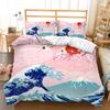 3D Landscape Pattern Quilt and Pillowcase 2/3 Pieces of Ink Painting Style Bedding AU180 * 210 Soft Home Decoration for Women's Rooms